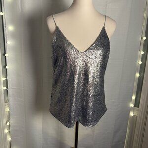 Silver Sequin Camisole Top